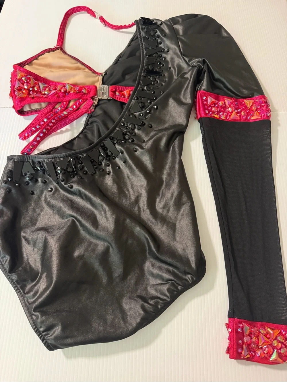 Glamour solo dance costume red black jazz Rich Girl Broadway contemporary SA  ad